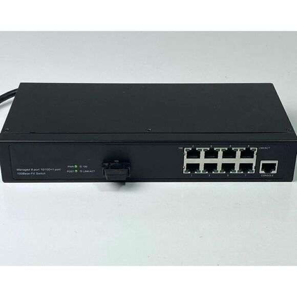 Managed 8 Port 10/100+1-Port 100Base FX Switch & Power Cord Black AO1530 - Picture 5 of 9